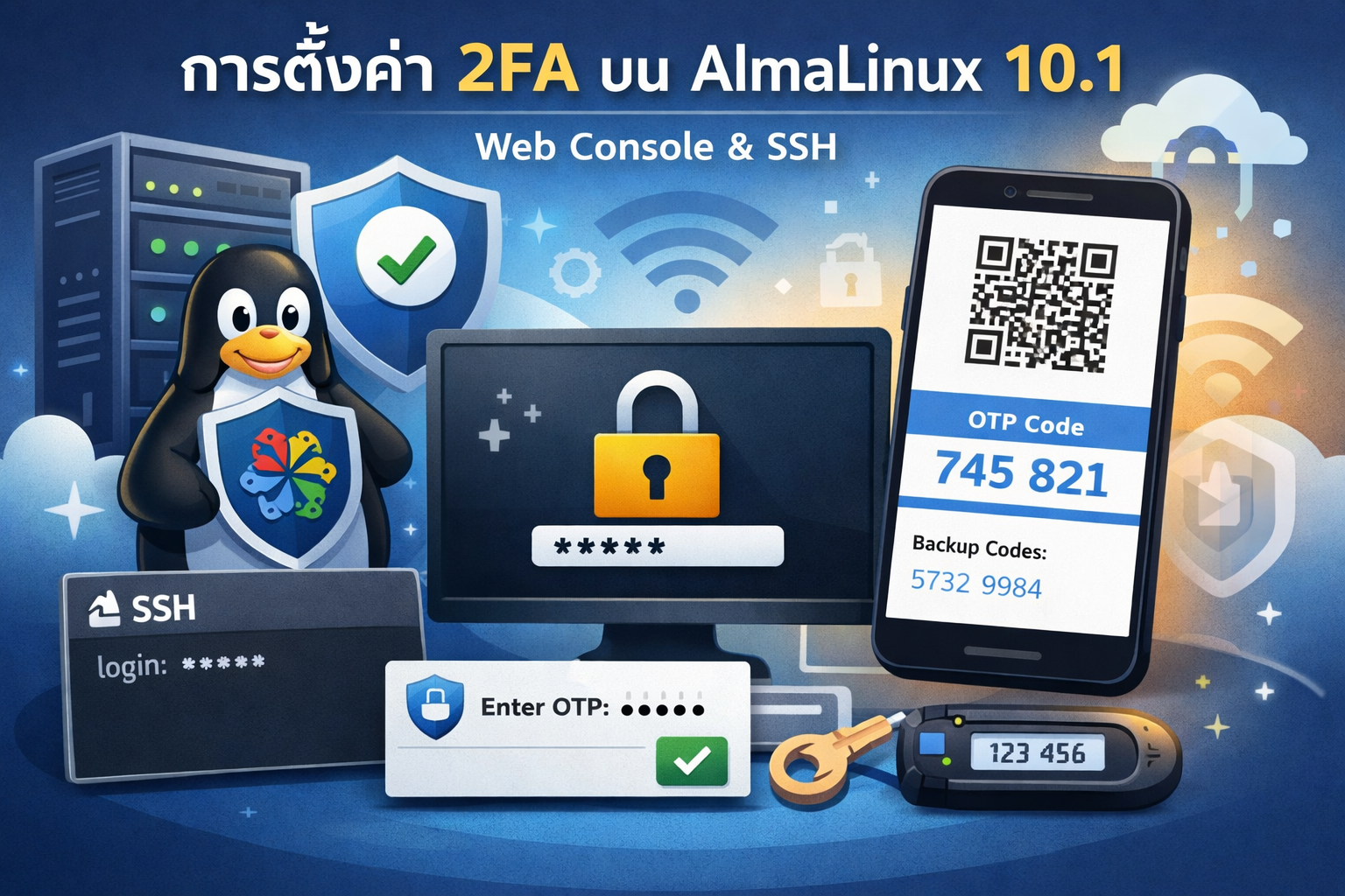 การตั้งค่า 2FA บน AlmaLinux 10.1